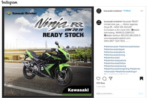 Diler Kawasaki ini Masih Jual Ninja 150 RR, Banderol Rp 50 Juta