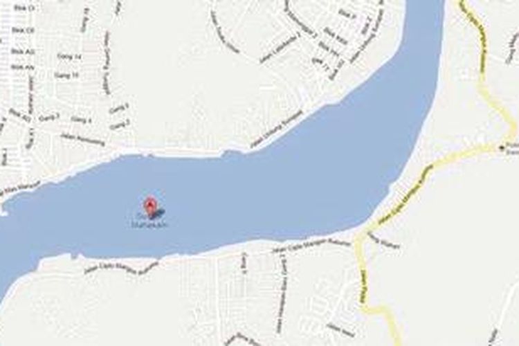 Peta Google sungai Mahakam.