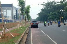 Jalur Sepeda di Bintaro Kerap Digunakan Kendaraan untuk Menepi