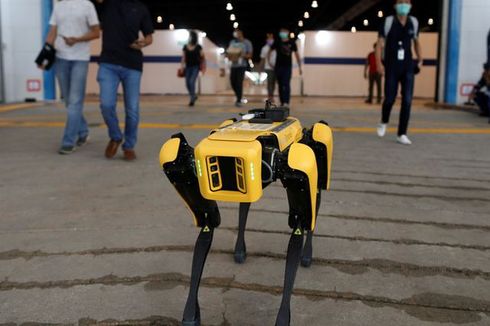 Robot Anjing Boston Dynamics Berkeliling Ingatkan Social Distancing