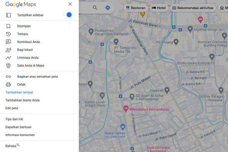 Ilustrasi cara menambahkan lokasi baru di Google Maps.