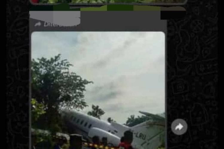 Polisi memastikan kabar pesawat jatuh di Bakan Tampol, Desa Majalaya, Kecamatan Karawang, Jawa Barat, Selasa (25/7/2023) hoaks.