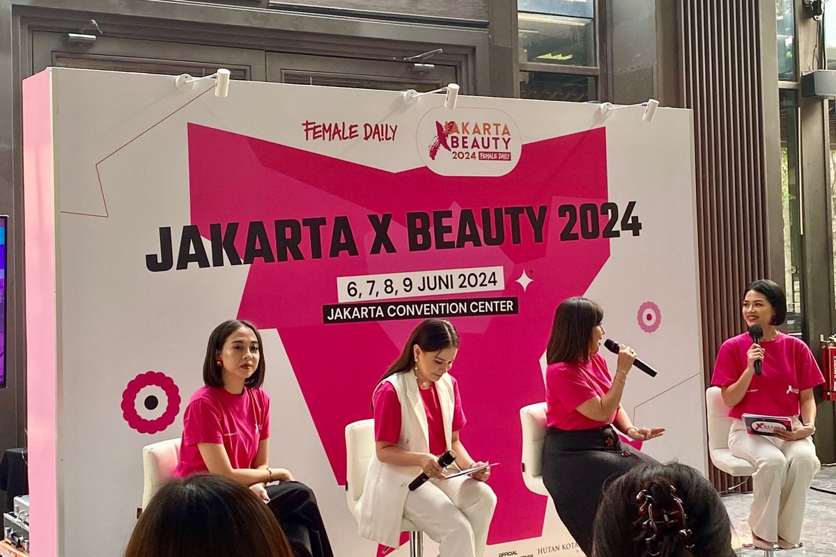Rika, Rossa, dan Hanifa di acara Press Conference Jakarta X Beauty 2024, Jakarta Pusat, Kamis (30/05/2024).