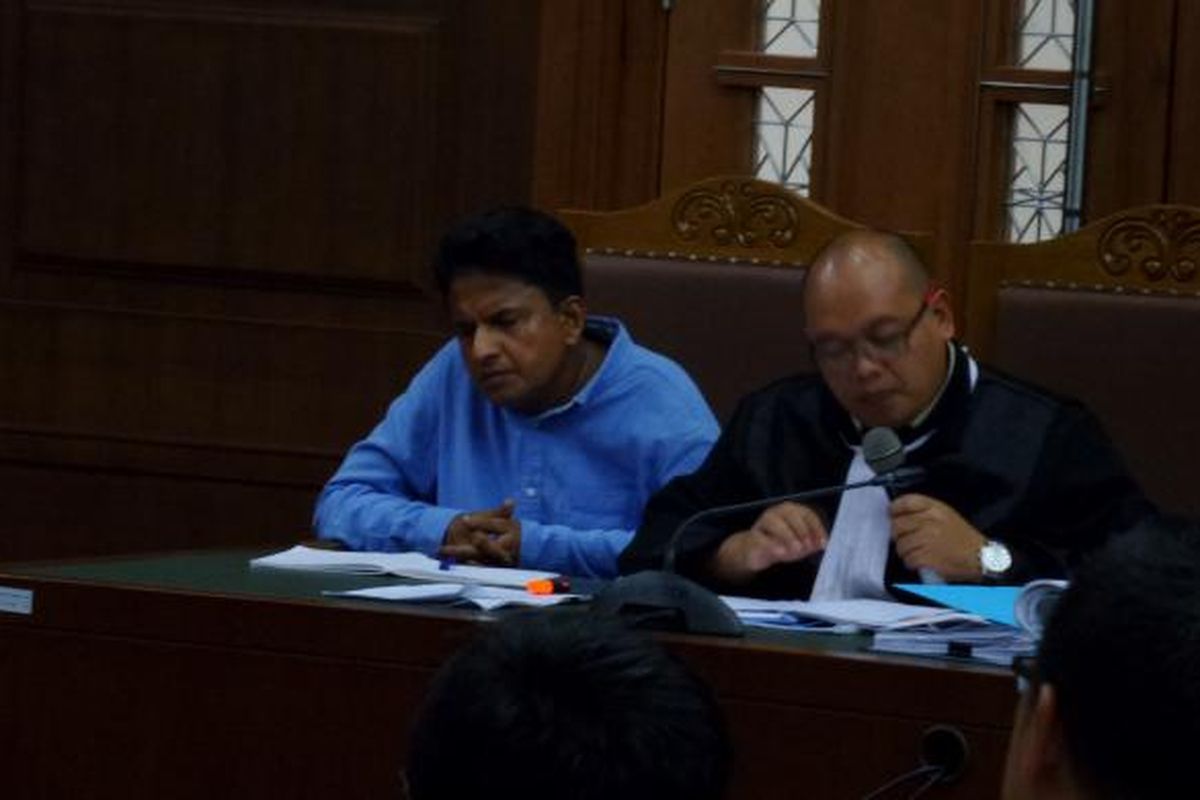 Country Director PT E K Prima Ekspor Indonesia, R Rajamohanan Nair menjadi terdakwa di Pengadilan Tipikor Jakarta, Senin (20/2/2017).