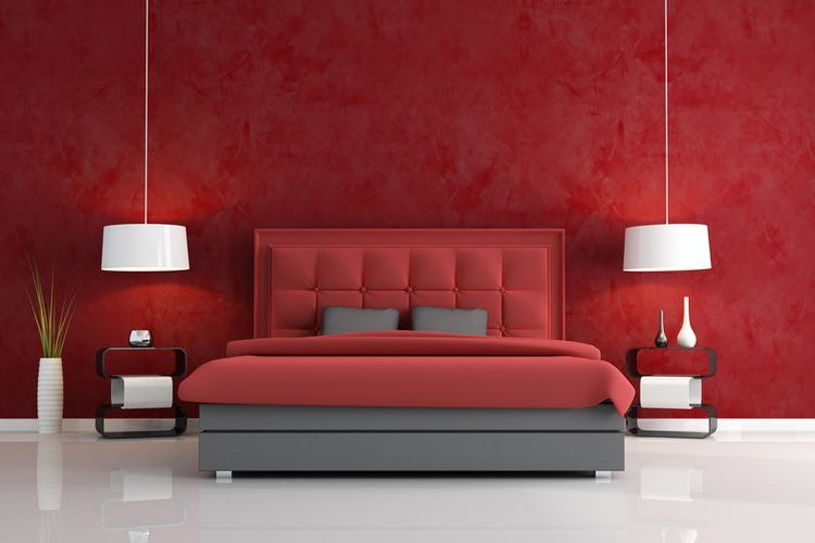 Ilustrasi kamar tidur dengan warna cat kuning yang dianggap dapat mengganggu kualitas tidur. 