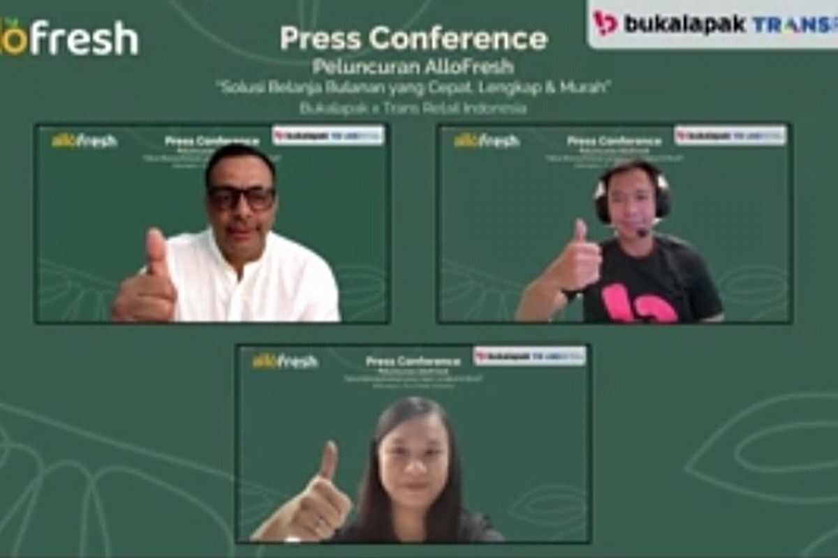 peluncuran AlloFresh secara virtual, Rabu (2/3/2022). (Tqngkapan layar)