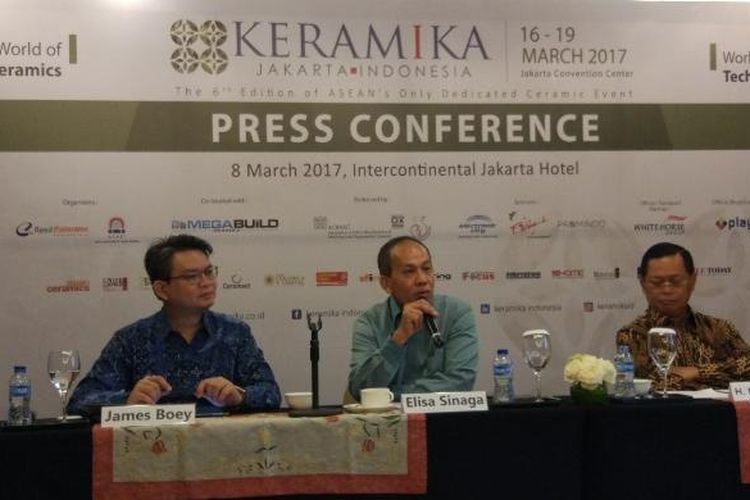 Jumpa pers Keramika 2017 di Jakarta, Rabu (8/3/2017).