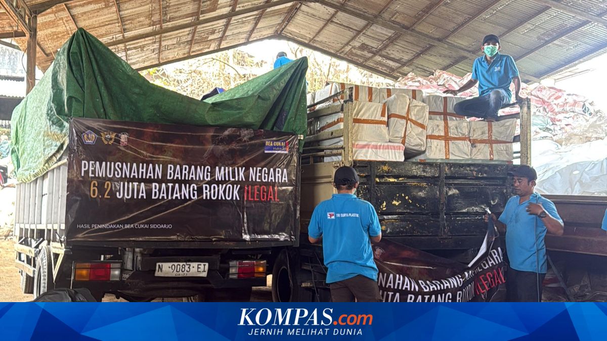 Bea Cukai Sidoarjo Musnahkan 6,2 Juta Batang Rokok Ilegal Senilai Rp 9,3 Miliar
