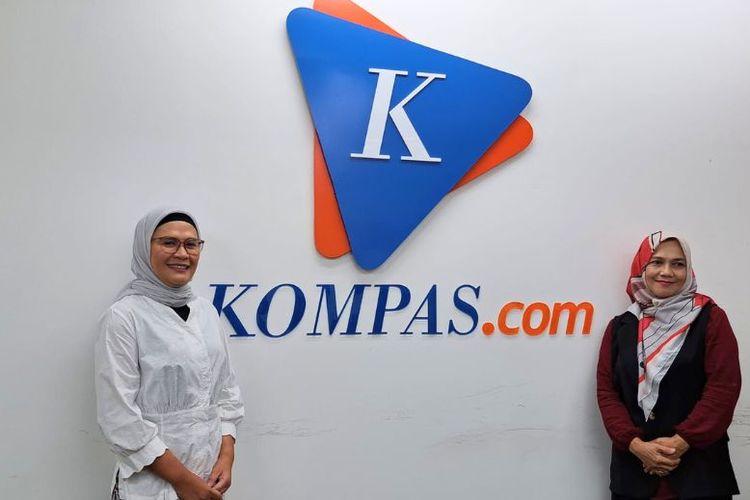 Kunjungan Bupati Indramayu Nina Agustina (sebelah kiri) ke kantor Kompas.com, Rabu (12/4/2023)