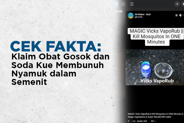 Cek Fakta: Klaim Obat Gosok dan Soda Kue Membunuh Nyamuk dalam Semenit