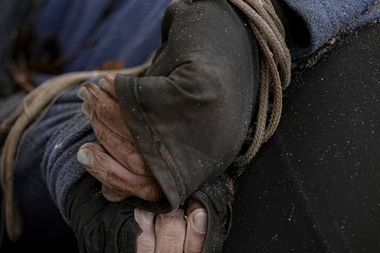 Jenazah warga sipil Ukraina dengan tangan terikat di Bucha, Kyiv.