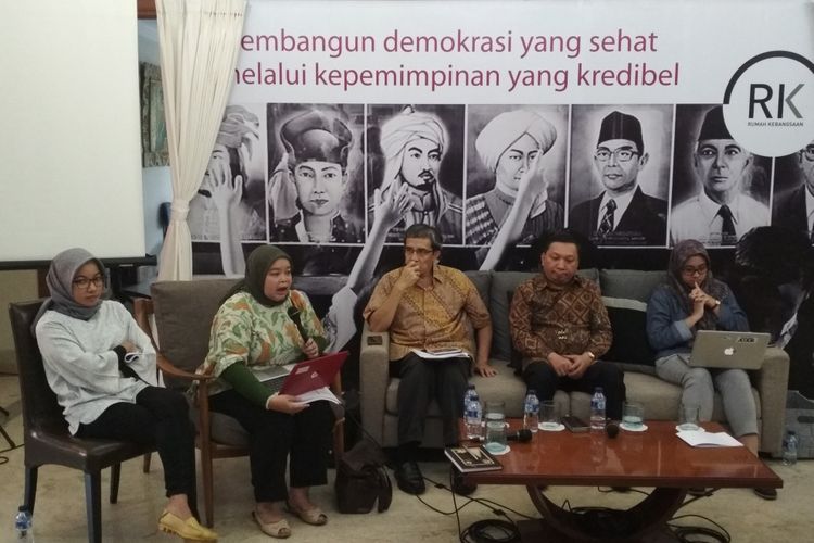 Diskusi Membangun Sistem Pemilu yang Demokratis dan Berkeadilan di Rumah Kebangsaan, Jalan Pattimura No. 7, Kebayoran Baru, Jakarta Selatan, Jumat (12/5/2017).