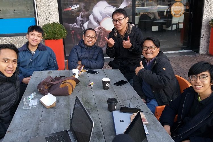 Para mahasiswa Indonesia berkumpul di Vrije Universiteit Amsterdam (VU), Jumat (16/11/2018).