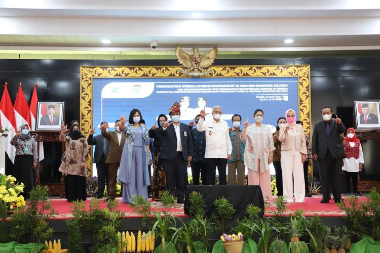 Gelar wicara Peningkatan Indeks Literasi Masyarakat (PILM) di Sumatera Selatan yang diselenggarakan Perpusnas dan Dinas Perpustakaan Sumsel di Palembang, Sumsel, (8/4/2021).