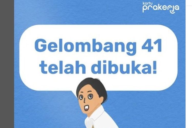 Pendaftaran Kartu Prakerja Gelombang 41 telah dibuka pada hari Minggu (14/8/2022)