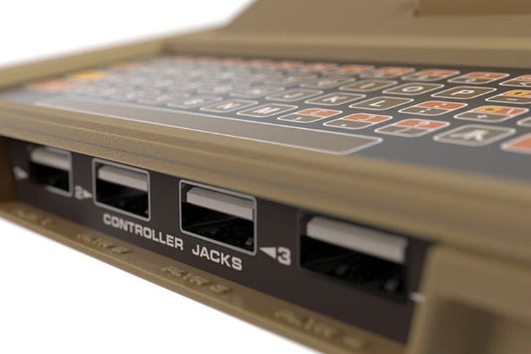 Ilustrasi konektor USB di Atari 400 Mini.