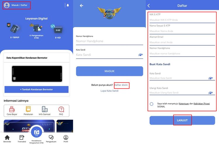 Ilustrasi cara daftar akun SIGNAL Polri