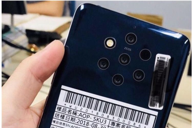 Bocoran punggung Nokia dengan lima lensa kamera belakang