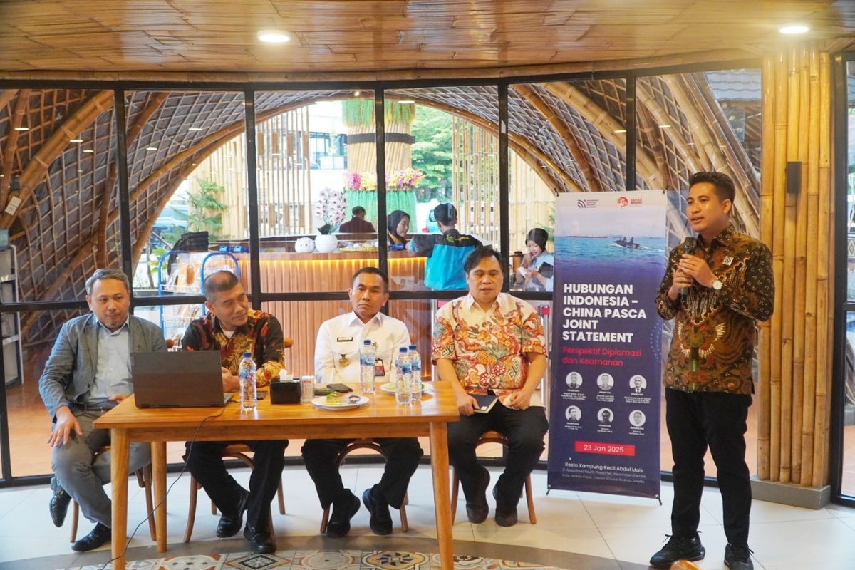 Diskusi Hubungan Indonesia-China Pasca Joint Statement: Perspektif Diplomasi dan Keamanan (23/1/2025) di Jakarta yang diselenggarakan Indomasive, Unhan dan FSI.