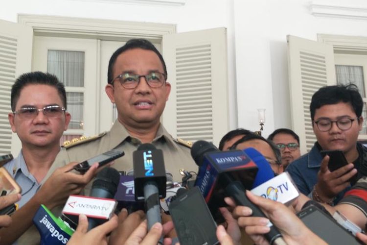 Gubernur DKI Jakarta Anies Baswedan di Balai Kota DKI Jakarta, Jalan Medan Merdeka Selatan, Selasa (13/8/2019).