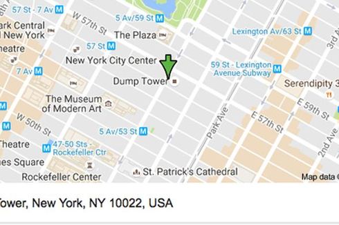 Nama Gedung Donald Trump Dijahili di Google Maps