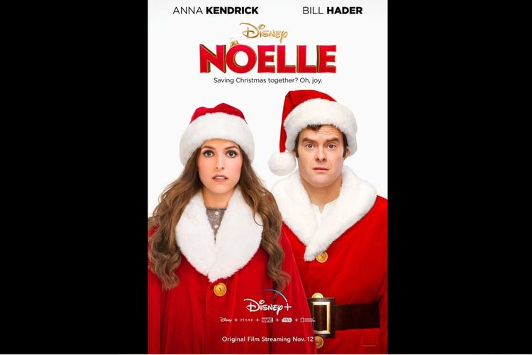 Anna Kendrick dan Bill Hader dalam film komedi keluarga Noelle (2019).