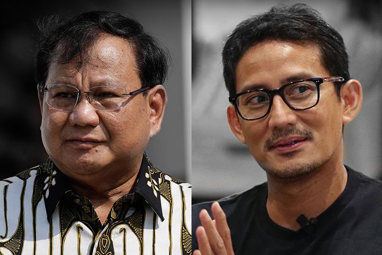 Kolase foto Prabowo Subianto dan Sandiaga Uno (kiri ke kanan).