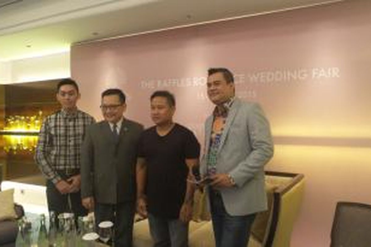 Konferensi pers Raffles Romances Wedding Fair di Hotel Raffles Jakarta, Jumat (15/5/2015).