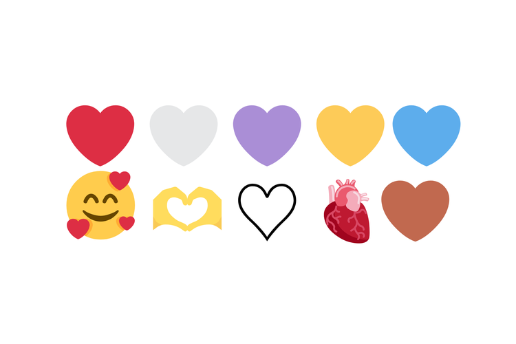 Ilustrasi emoji macam-macam love