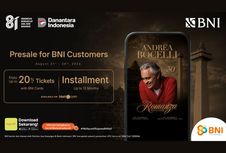 BNI Buka Presale Tiket Andrea Bocelli 'Romanza', Ada Diskon hingga 20 Persen