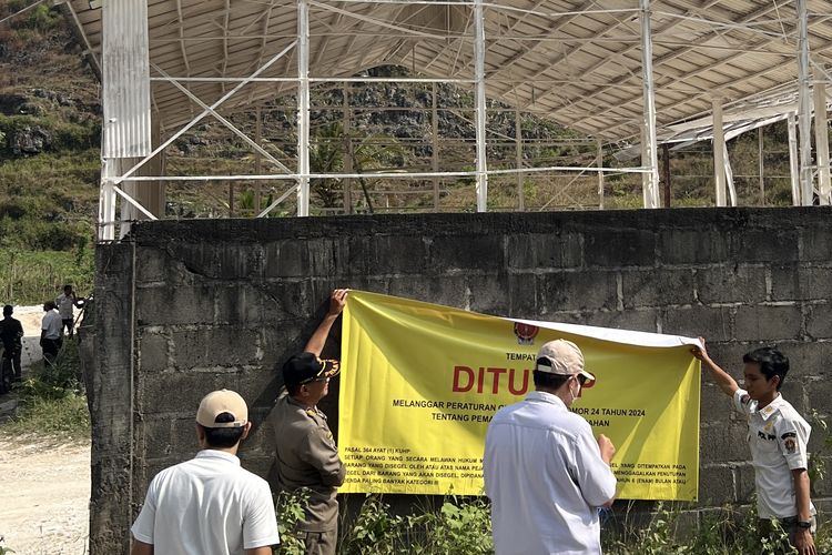 Beroperasi di Tanah Kas Desa, Penggilingan Batu di Gunungkidul Ditutup Paksa