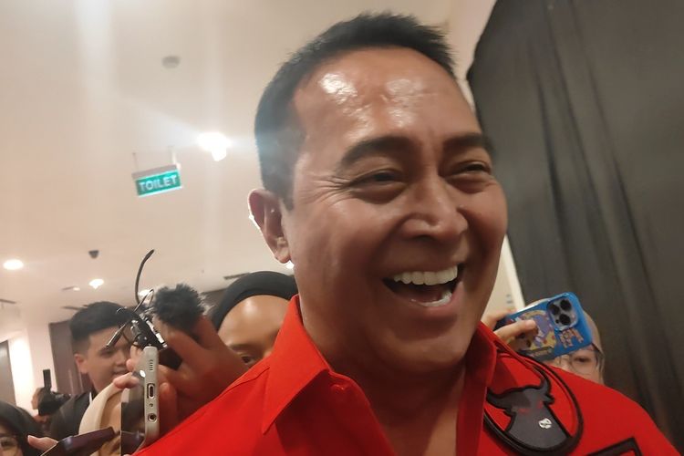 Mantan Panglima TNI Jenderal TNI (Purn) Andika Perkasa ditemui di lokasi Rakernas kelima PDI-P, Jumat (24/5/2024) sore.