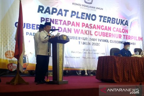 KPU Tetapkan Al Haris-Abdullah Sani Gubernur dan Wakil Gubernur Jambi Terpilih