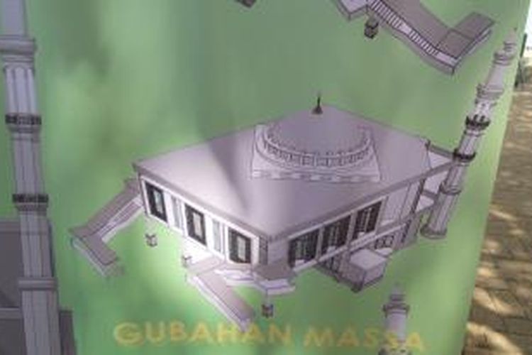 Gambar rancangan masjid yang akan dibangun di kompleks Balai Kota DKI Jakarta