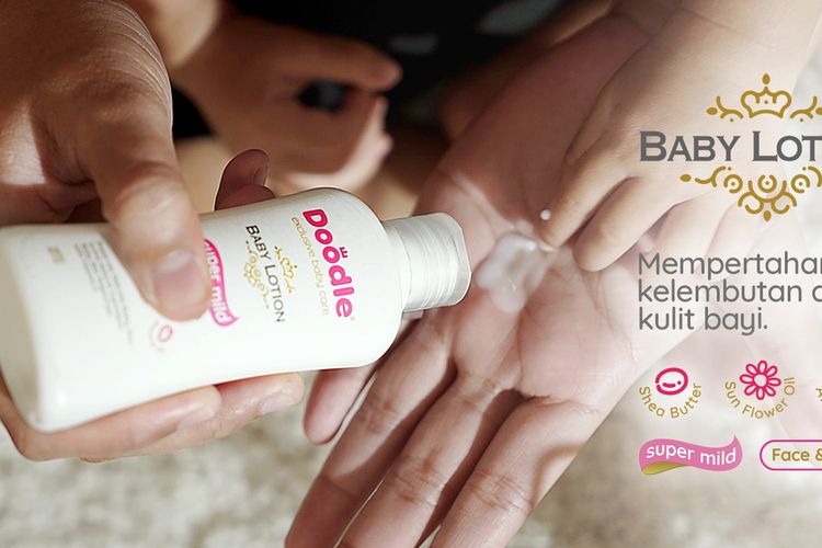 Doodle Baby Lotion aman digunakan di seluruh tubuh. 