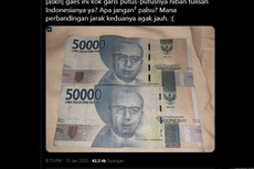 Viral, Foto Dua Uang Kertas Rp 50.000 dengan Garis Benang Tak Sama, Apakah Salah Satunya Palsu?