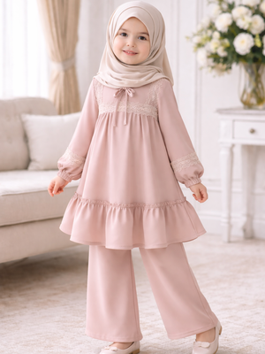Baju lebaran anak perempuan set tunik