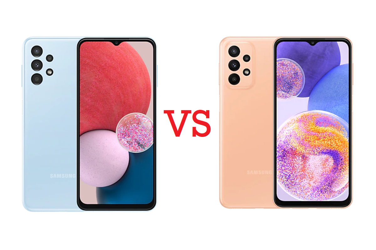 Perbedaan spesifikasi Samsung Galaxy A13 (kiri) vs Samsung Galaxy A23 kanan).