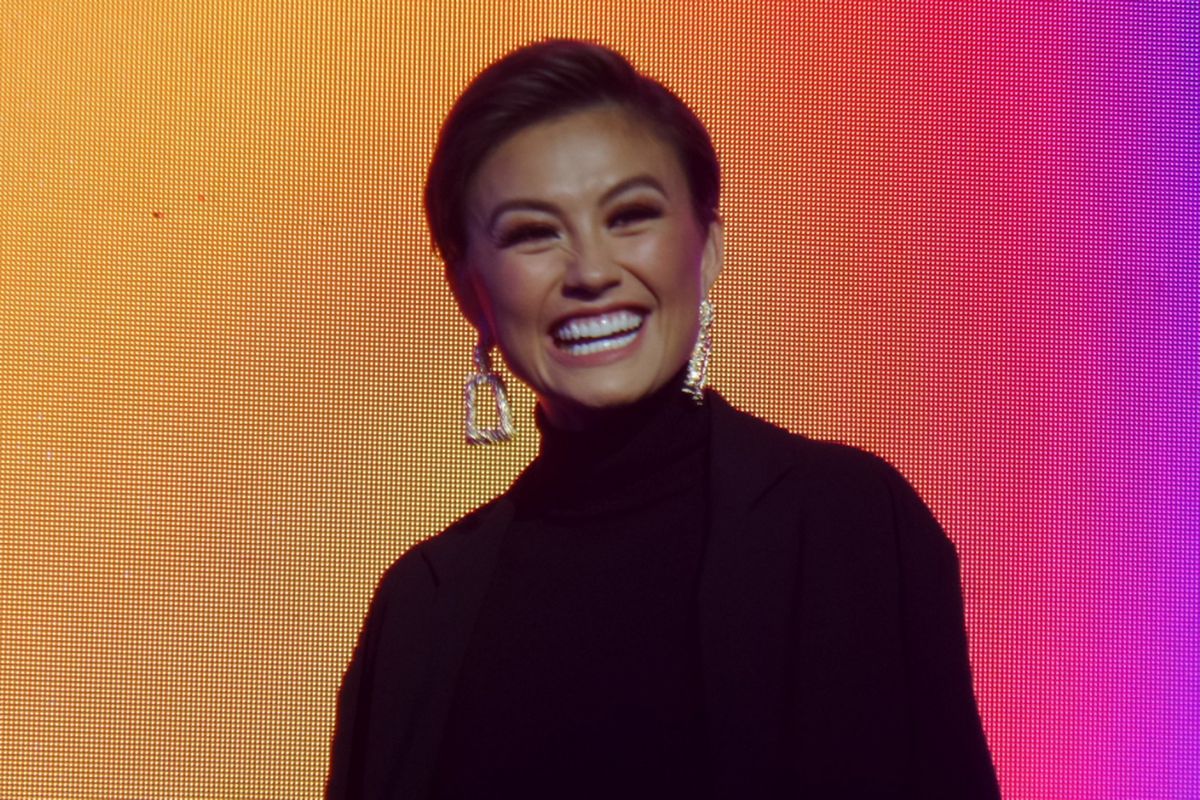 Penyanyi sekaligus brand ambassador Clear, Agnez Mo, hadir pada acara peluncuran kampanye terbaru Clear di Empirica, SCBD, Jakarta, Jumat (21/9/2018).