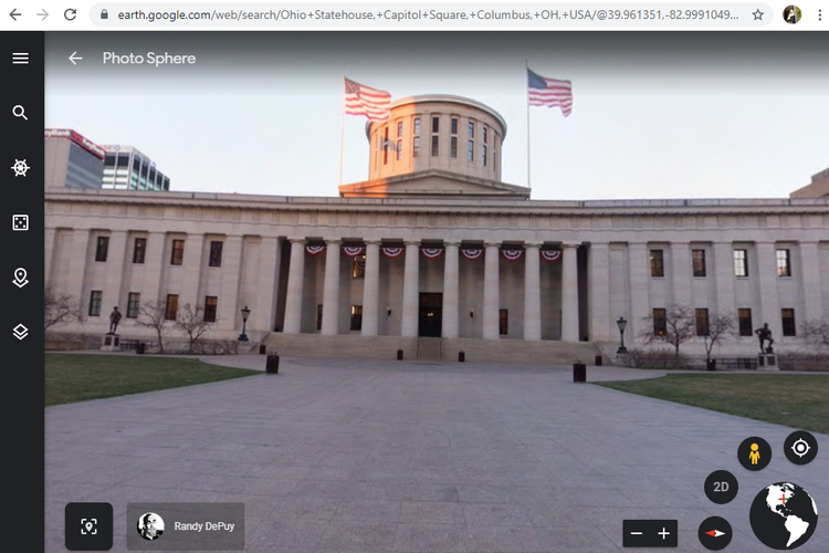 Tangkapan layar foto bangunan Ohio Statehouse di Columbus