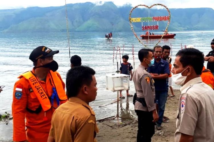 Pantai Parbaba, Desa Siopatsosor, Kecamatan Pangururan, Kabupaten Samosir tempat korban tenggelam dan akhirnya ditemukan tim SAR gabungan, Selasa (28/4/2020)