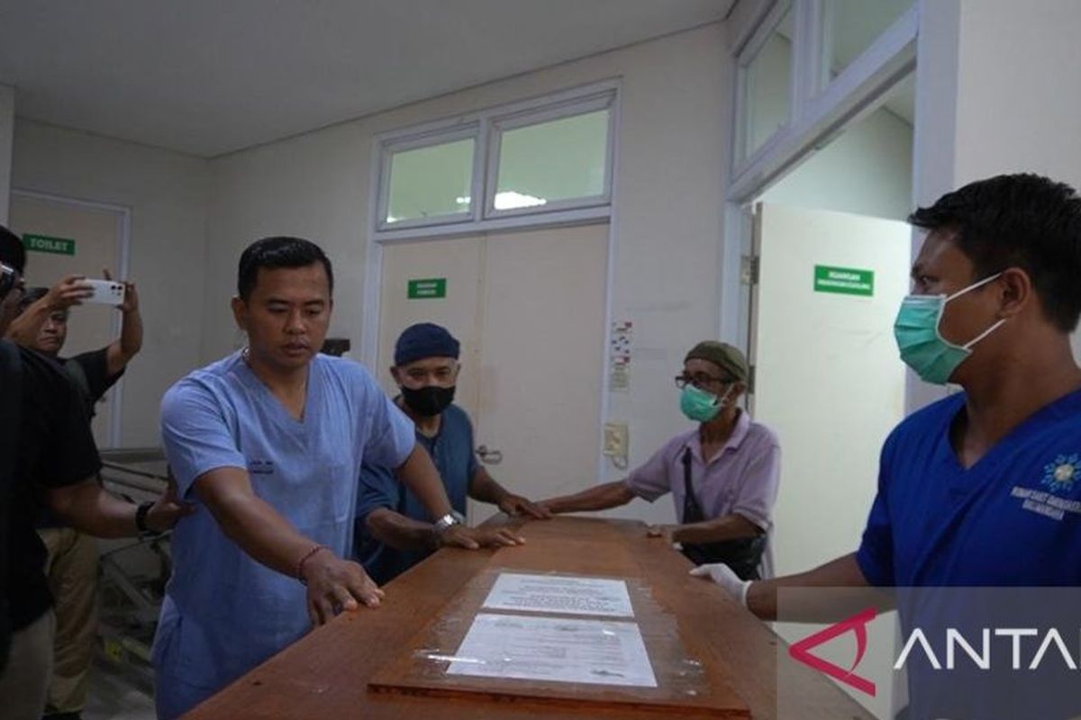 Petugas Rumah Sakit Bali Mandara mendorong peti jenazah warga negara asing asal Brazil JDSP (27) atau Juliana menuju mobil ambulance di Denpasar, Bali, Senin (30/6/2025). ANTARA/Rolandus Nampu.

