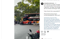 Viral Video Bus Tronton Rosalia Indah Alami Ban Selip
