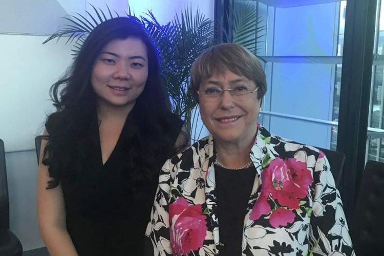 Veronica Koman mengungkapkan pertemuannya dengan Komisioner HAM PBB, Michelle Bachelet di Sydney, Australia.