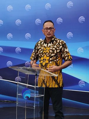 Dirjen Aptika Kominfo, Semuel Abrijani Pangerapan hadir di Gedung Kominfo, Jakarta Pusat, Selasa (19/7/2022).