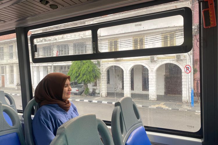 Bus wisata tingkat Transjakarta BW9 rute Kota Tua-PIK, Jumat (10/11/2023). 