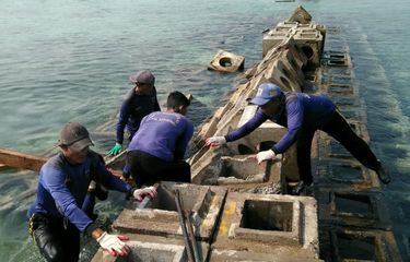 Tanggul di Pulau Pramuka Roboh akibat Air Pasang dan Ombak