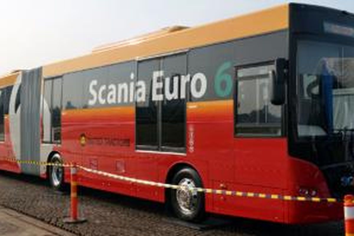 Bus Scania Euro6 yang ditawarkan untuk armada Transjakarta.