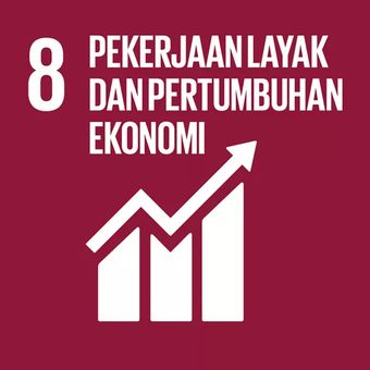 Tujuan 8 SDGs yaitu pekerjaan layak dan pertumbuhan ekonomi.