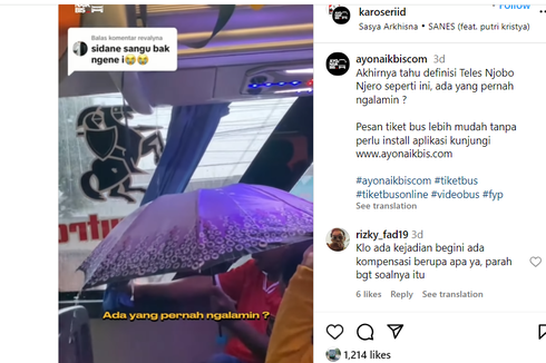 Kejadian Unik, Penumpang Pakai Payung di Kabin Bus Karena Bocor